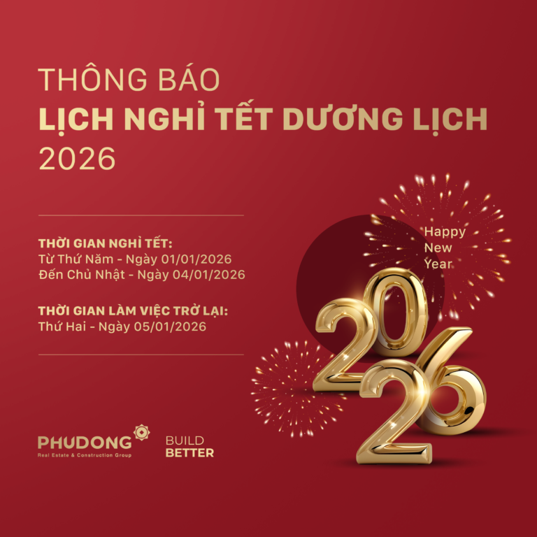 Phú Đông Group Thông Báo Lịch Nghỉ Tết Dương Lịch 2026