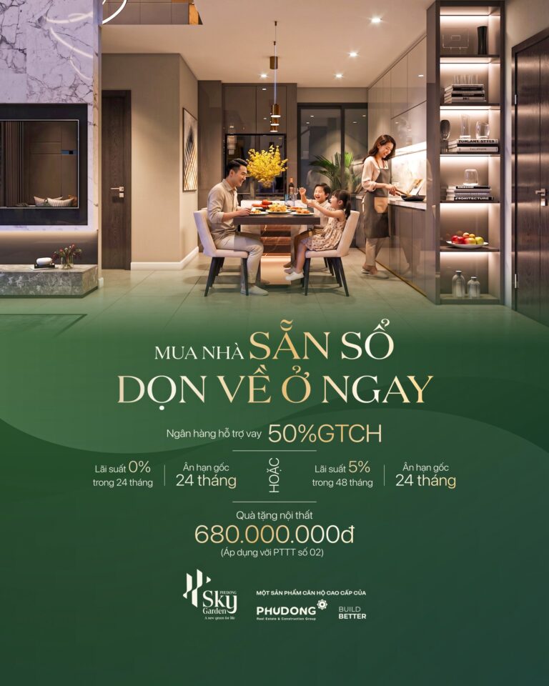 Mua Nhà Sẵn Sổ – Dọn Về Ở Ngay Tại Phú Đông Sky Garden