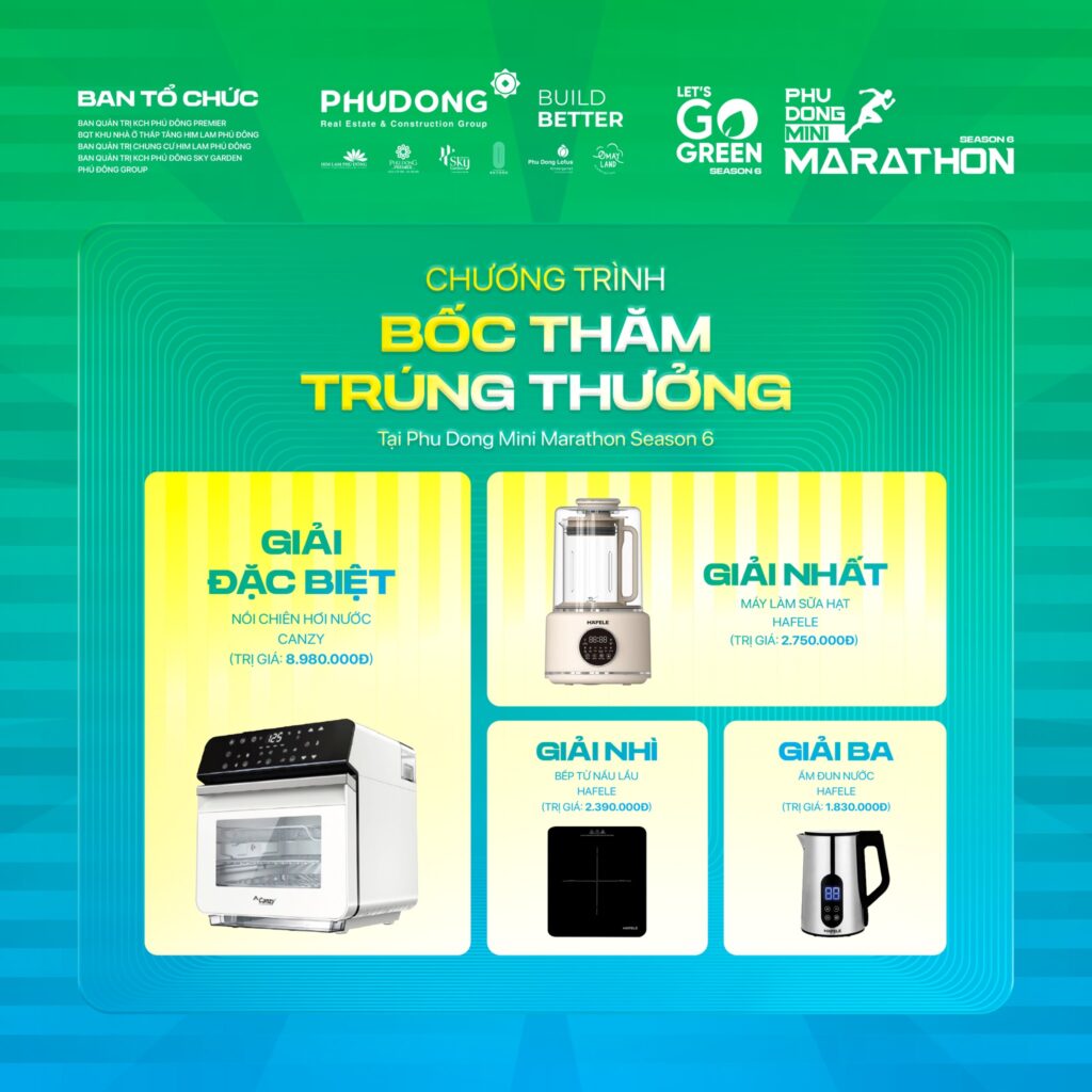 Chương Trình Bốc Thăm Trúng Thưởng Hấp Dẫn Tại Phu Dong Mini Marathon Season 6